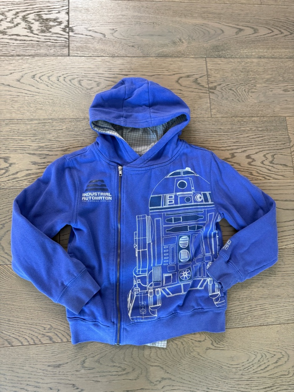 Star Wars R2-D2 Blue Kids Hoodie Jacket From Disneyland. Sz kids M
